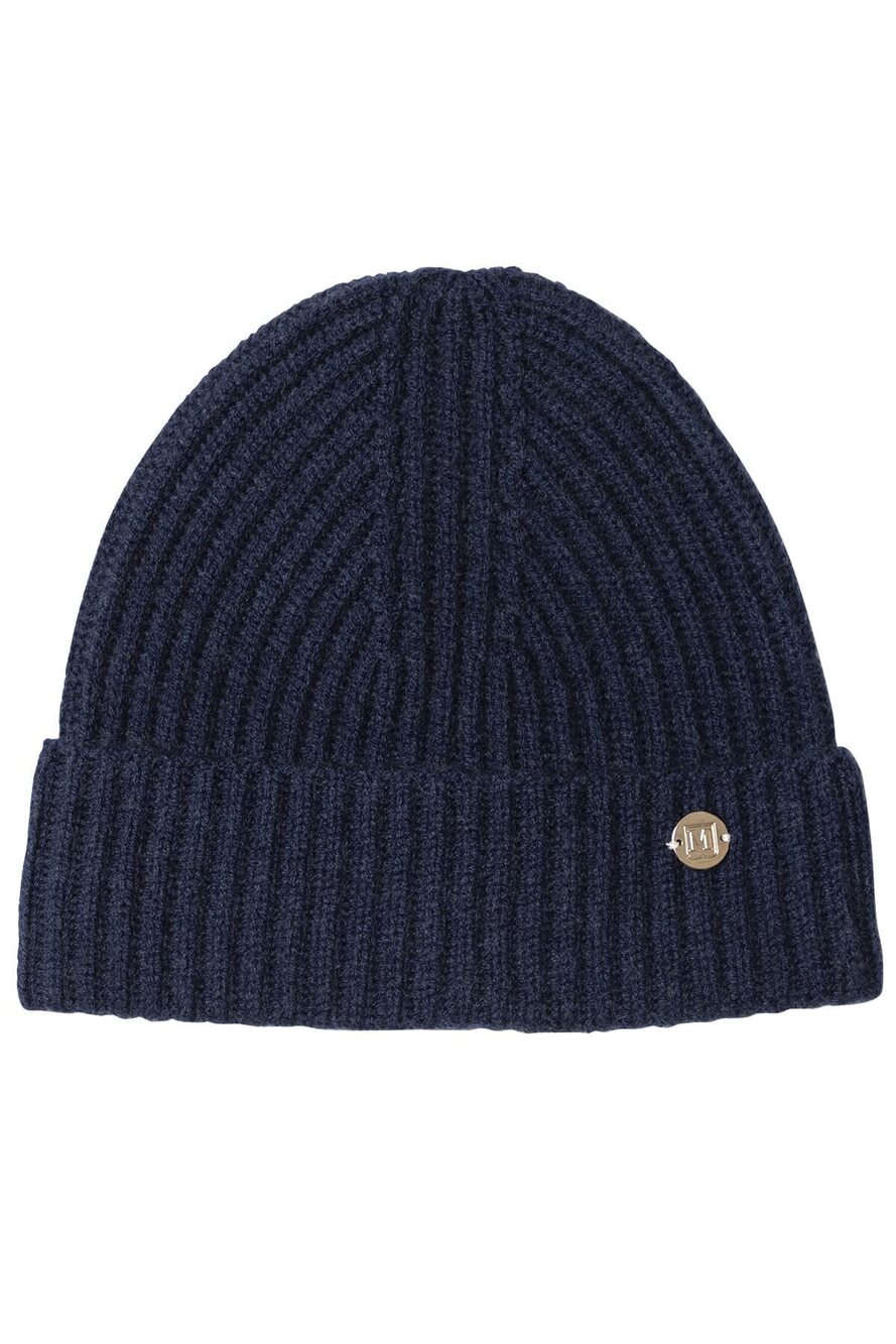 8818 Cashmere Blend Rib Cuff Hat Navy